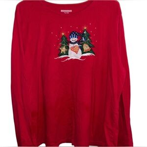 NWOT Red Christmas long sleeve shirt | XXL | 100% cotton | stretch fit | comfy